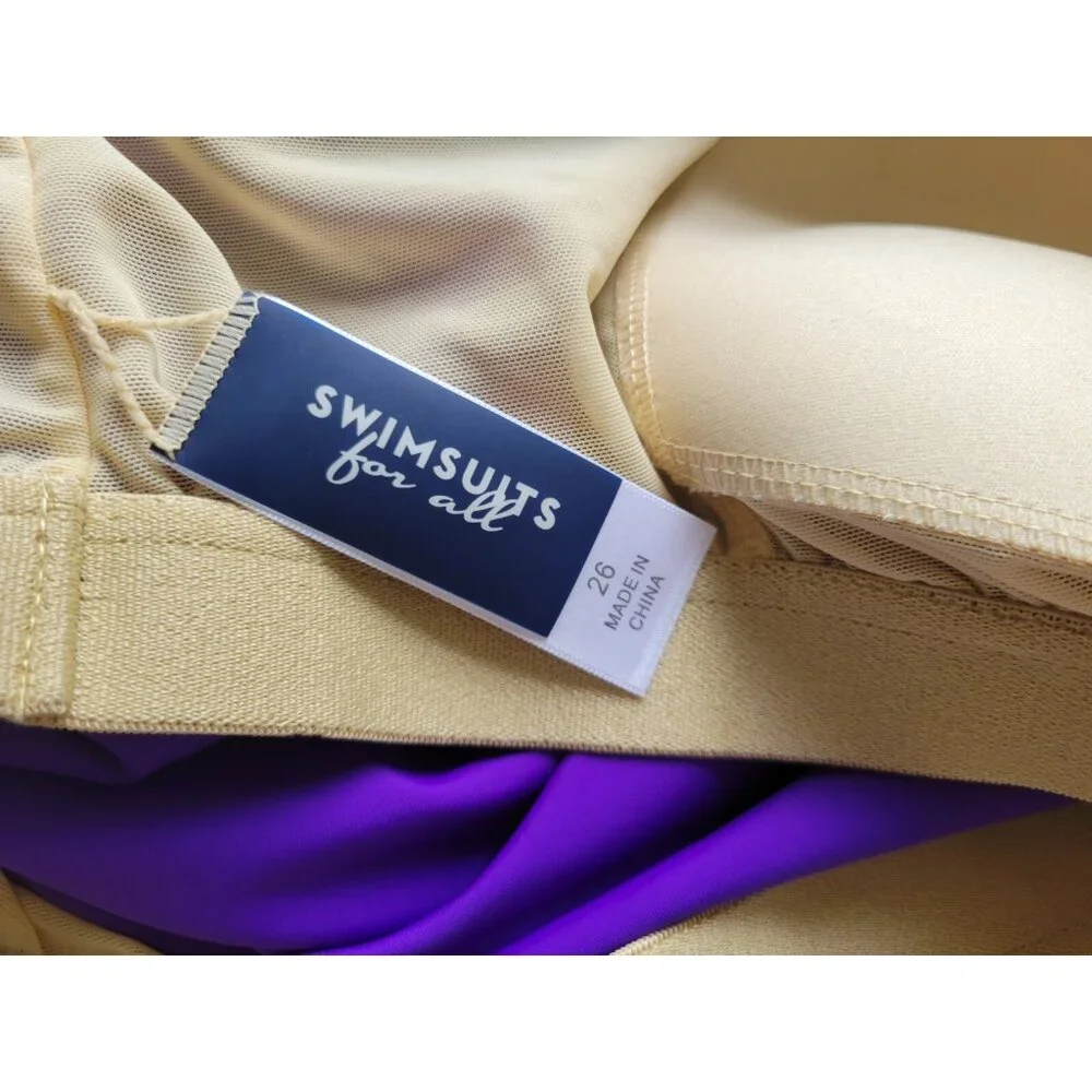 Swimsuits for All Womens Swimsuit 26 Plus Top Only Purple Bra PUR51E